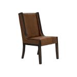 Walnut Upholstered Chair (100% Leather) IFD3422CHU