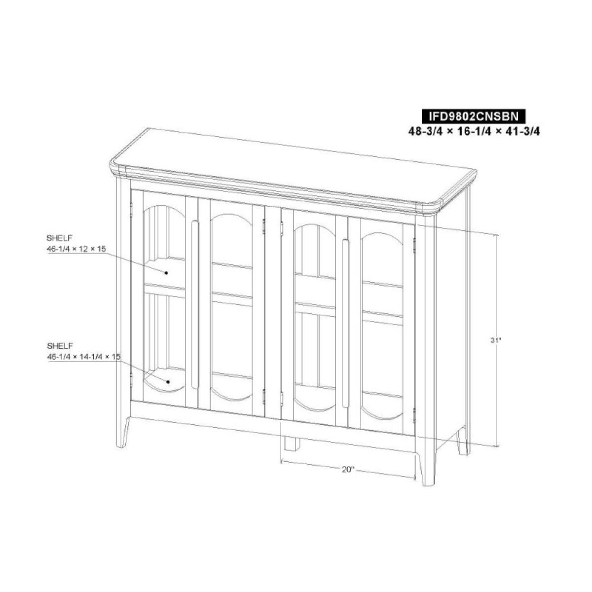 Brava Collection 4 Door, Console IFD9802CNSBN - Image 9