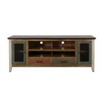 Antique 2 Drawer 2 Iron Mesh Doors 76" TV Stand