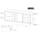 Savia 3 Drawer & 2 Door, TV Stand 76" IFD7101STN76 - Image 7