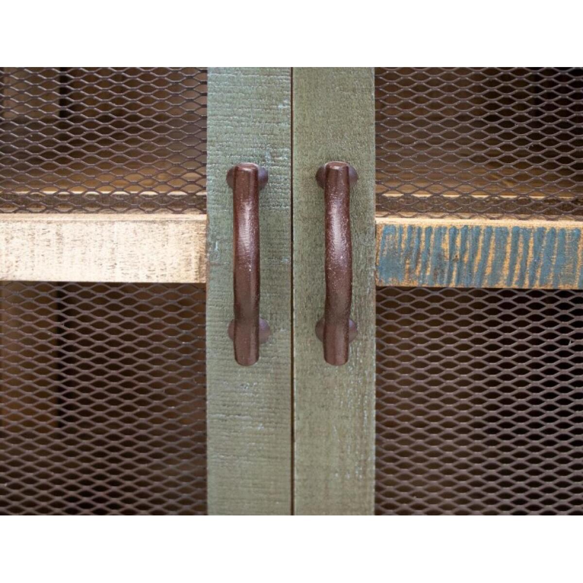 Antique 6 Iron Mesh Door 71" Console - Image 4