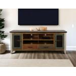 Antique 2 Drawer 2 Iron Mesh Doors 76" TV Stand - Image 4