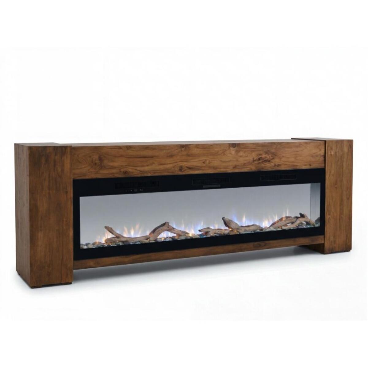 Natural Teca Console 94" Electric Fireplace compatible IFD1171CNF - Image 4