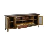 Antique 2 Drawer 2 Iron Mesh Doors 76" TV Stand - Image 3