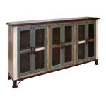 Antique 6 Iron Mesh Door 71" Console - Image 2
