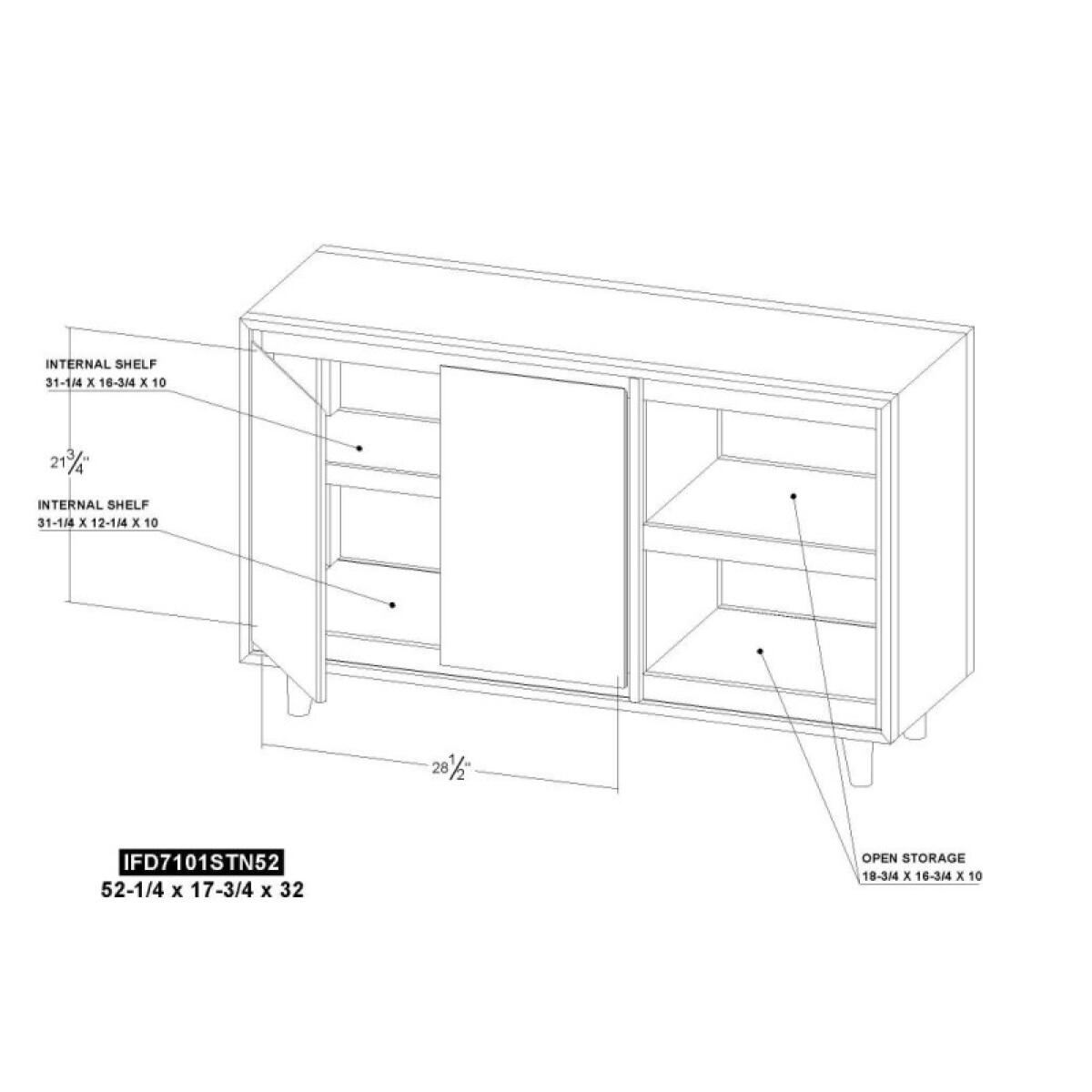 Savia 2 Door, TV Stand 52" IFD7101STN52 - Image 9