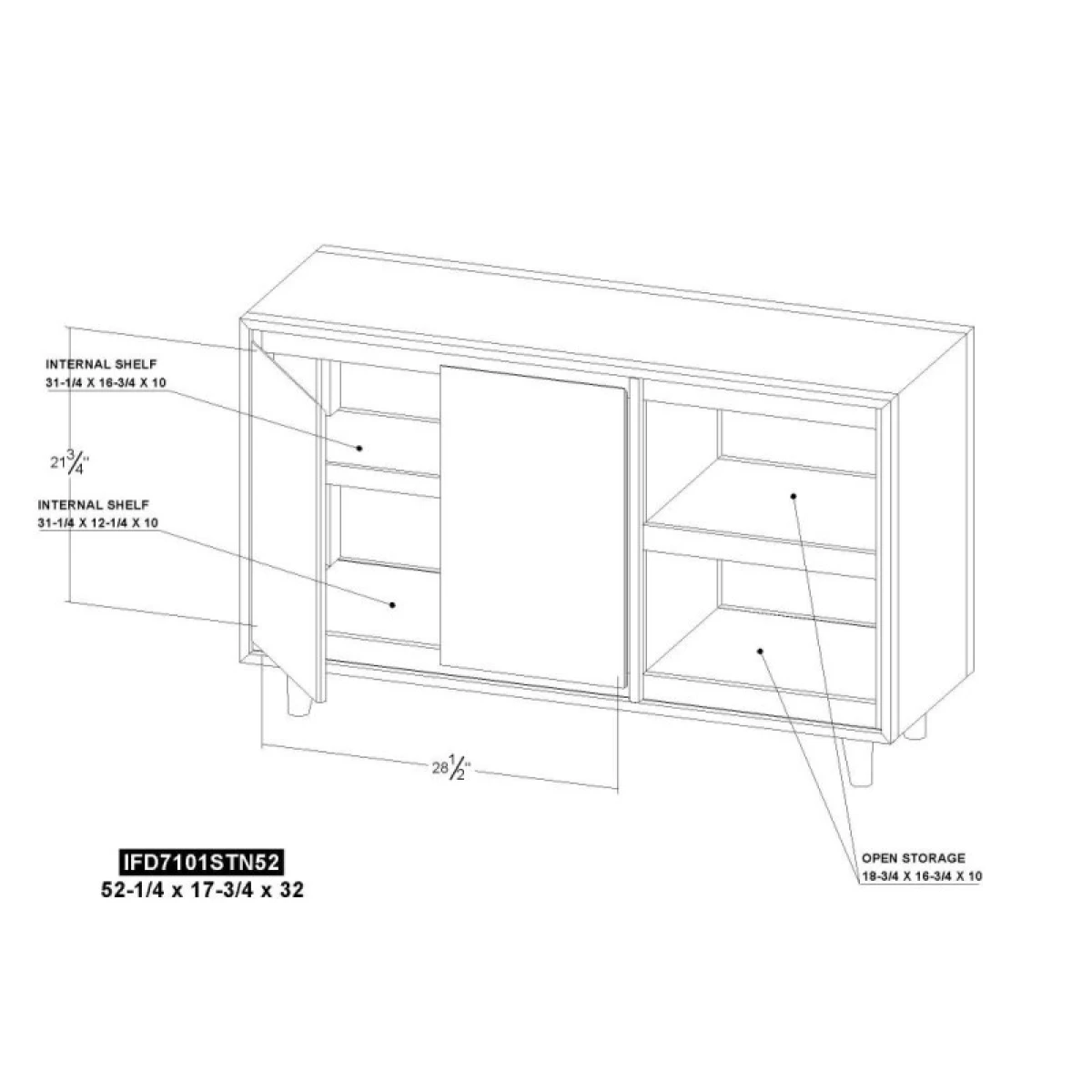Savia SAVIA, 2 DOOR, TV STAND 52" - Image 9