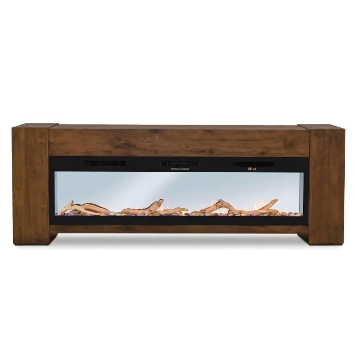 Natural Teca Console 94" Electric Fireplace compatible IFD1171CNF - Image 3