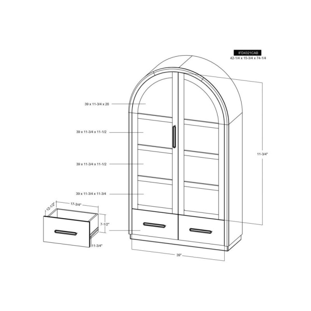 Balam 2 Drawer & 2 Glass Doors, Cabinet - Image 11