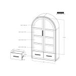 Balam 2 Drawer & 2 Glass Doors, Cabinet - Image 11