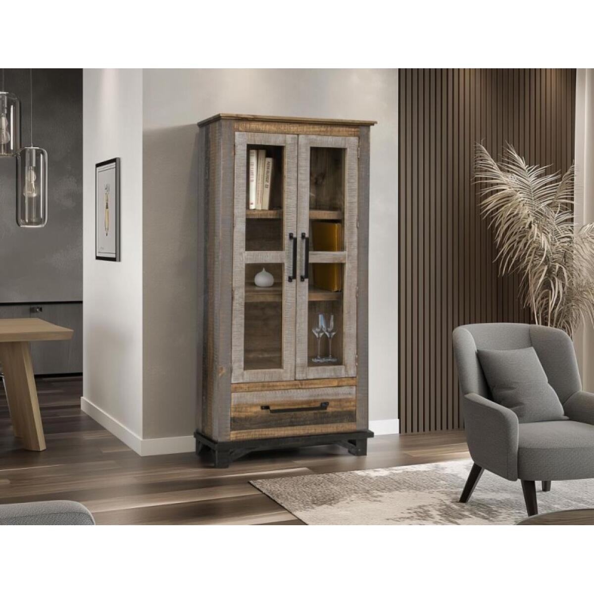 Loft Brown 1 Drawer, 2 Doors Cabinet - Image 5