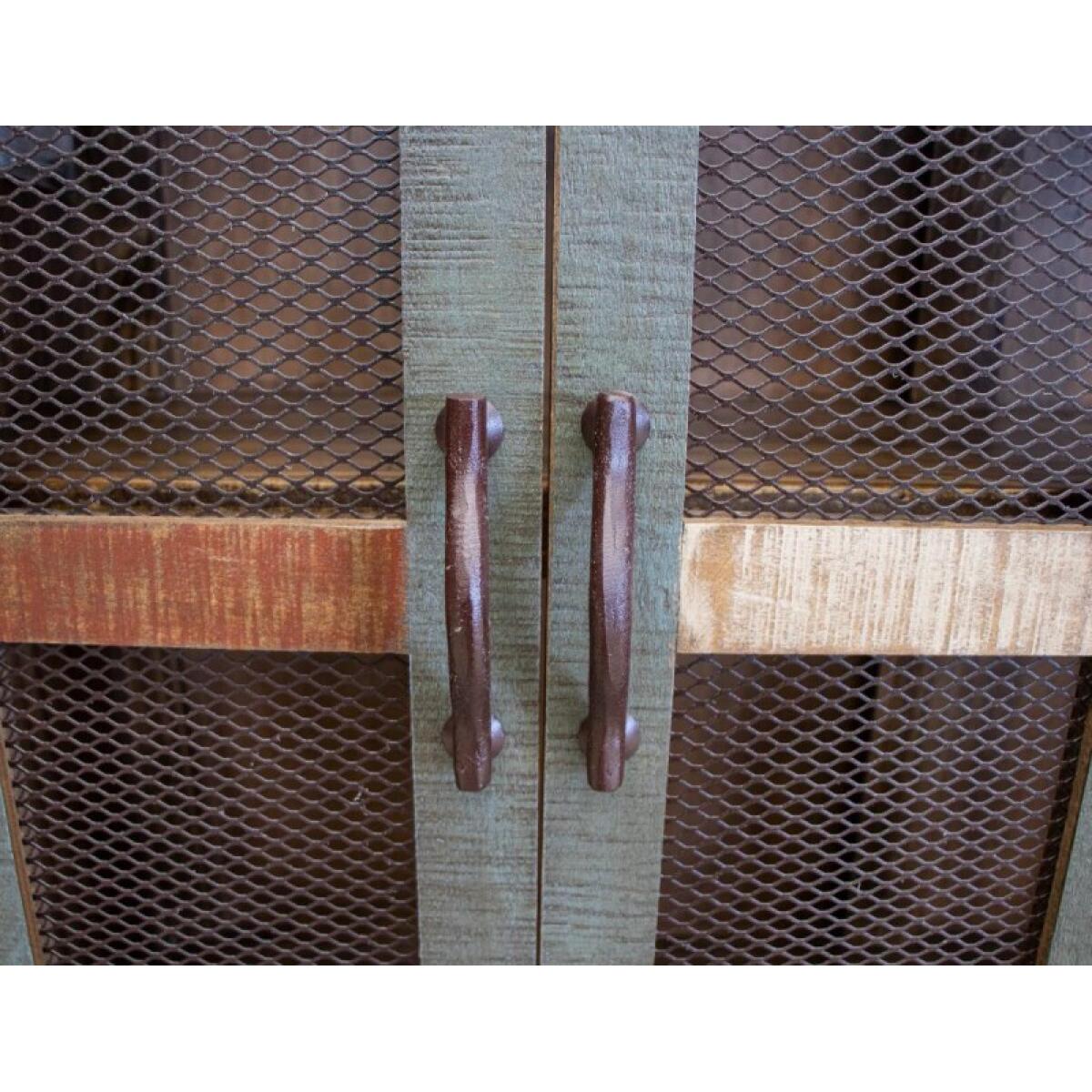 Antique 4 Iron Mesh Door 48" Console - Image 2