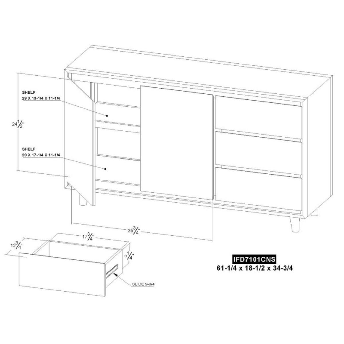Savia 3 Drawer & 2 Door , Console IFD7101CNS - Image 8