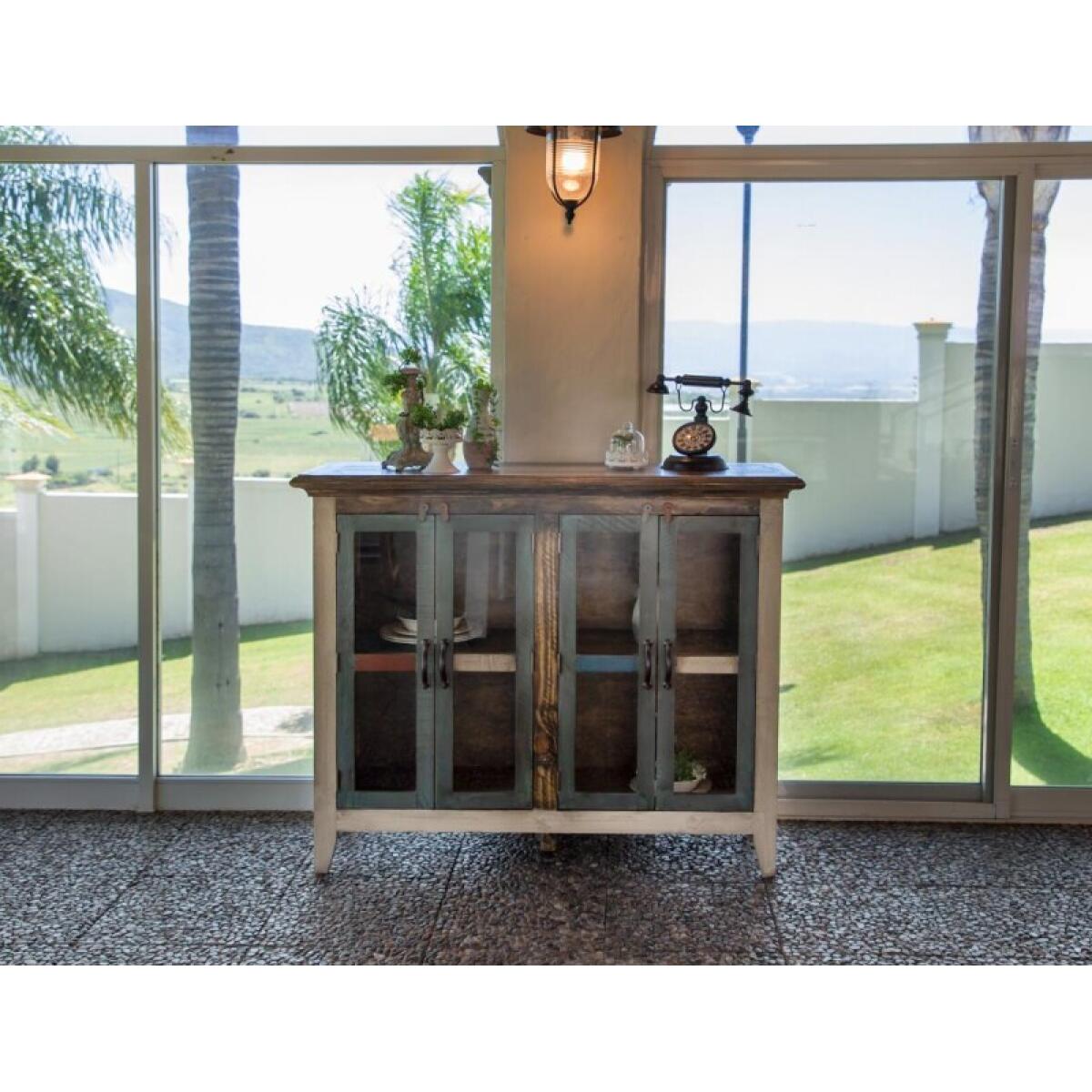 Antique 4 Glass Door 50" Console - Image 5
