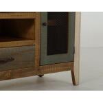 Antique 2 Drawer 2 Iron Mesh Doors 76" TV Stand - Image 7