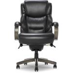 Delano Big & Tall Executive Leather Office Chair, Jet Black with Distressed Wood - 45833B-LZB - Image 3