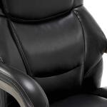 Delano Big & Tall Executive Leather Office Chair, Jet Black with Distressed Wood - 45833B-LZB - Image 9