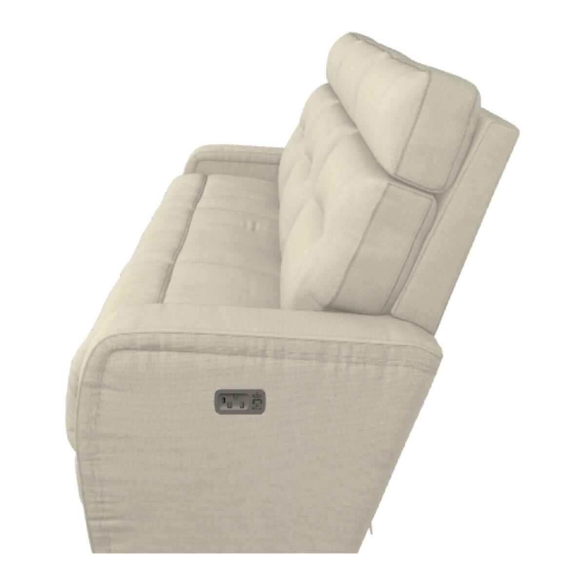 Baron Power Wall Reclining Sofa w/ Headrest & Storage Drawer - 36U807 - Image 2