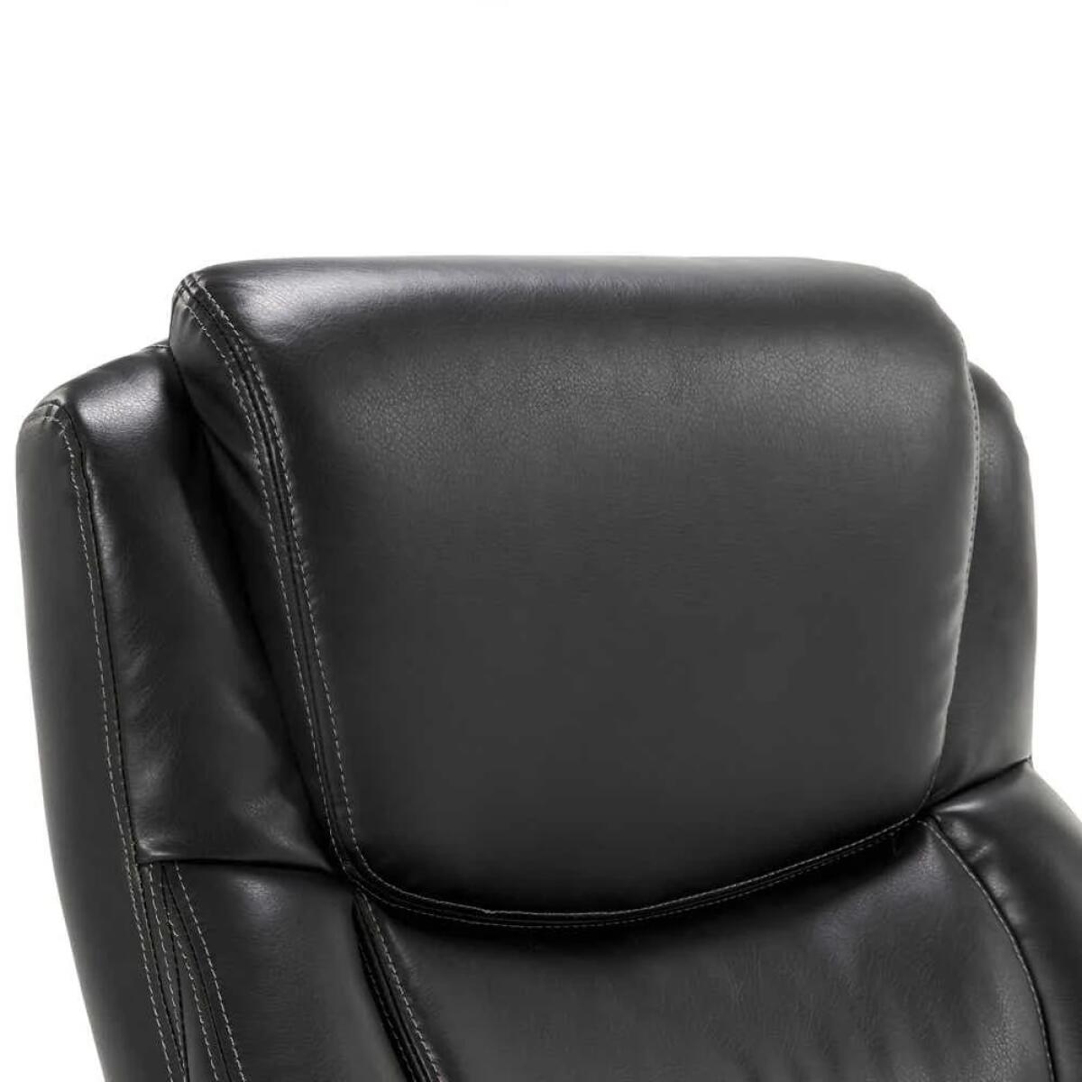 Delano Big & Tall Executive Leather Office Chair, Jet Black with Distressed Wood - 45833B-LZB - Image 8