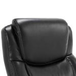 Delano Big & Tall Executive Leather Office Chair, Jet Black with Distressed Wood - 45833B-LZB - Image 8
