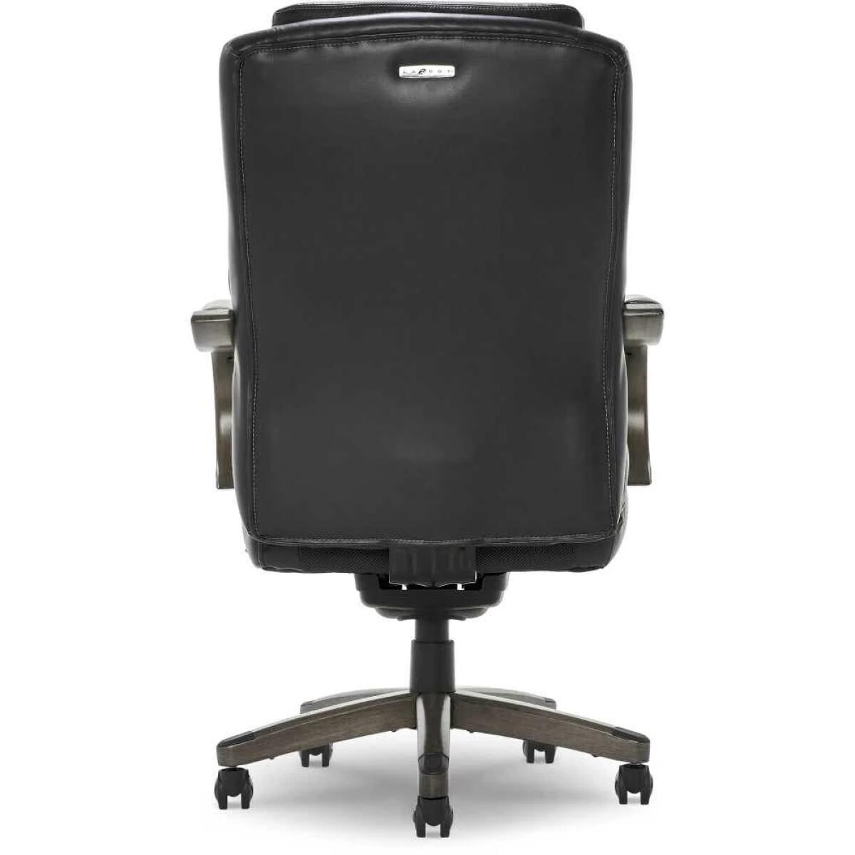 Delano Big & Tall Executive Leather Office Chair, Jet Black with Distressed Wood - 45833B-LZB - Image 7