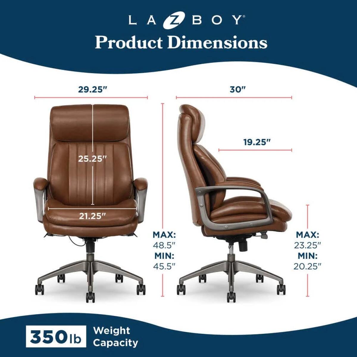 Nova Executive Leather Office Chair, Cognac - 52372-CBRN - Image 16