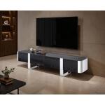 Leknes TV Stand Black w/ Silver Frame - Image 2