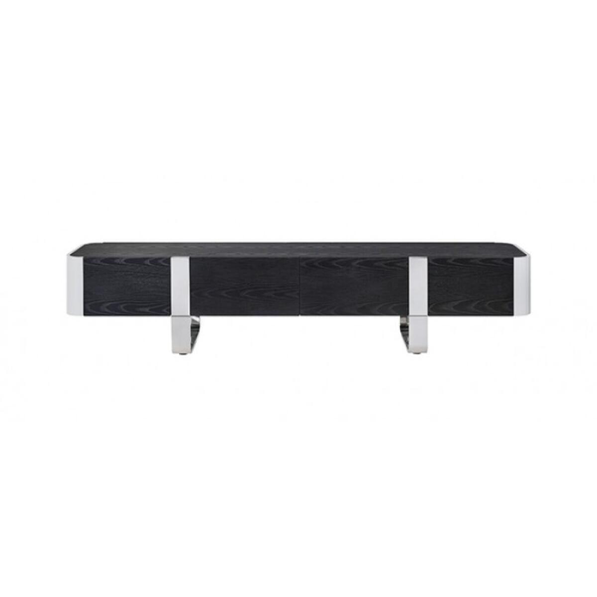Leknes TV Stand Black w/ Silver Frame - Image 4