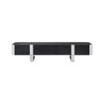Leknes TV Stand Black w/ Silver Frame - Image 4