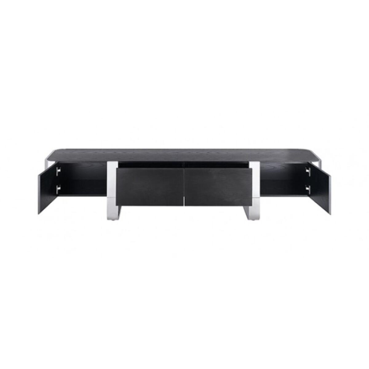 Leknes TV Stand Black w/ Silver Frame - Image 5